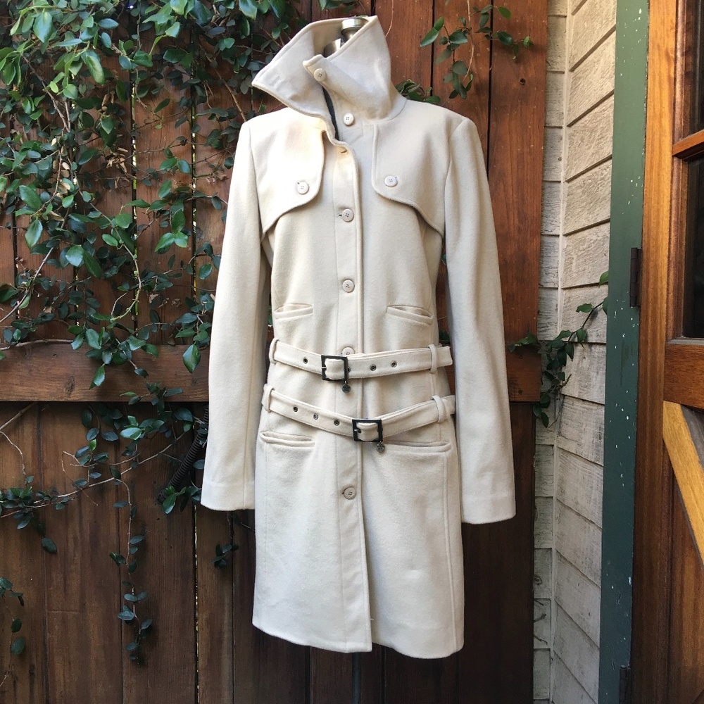 ITALY Patrizia Pepe Trench Coat Jacket Cream Beige